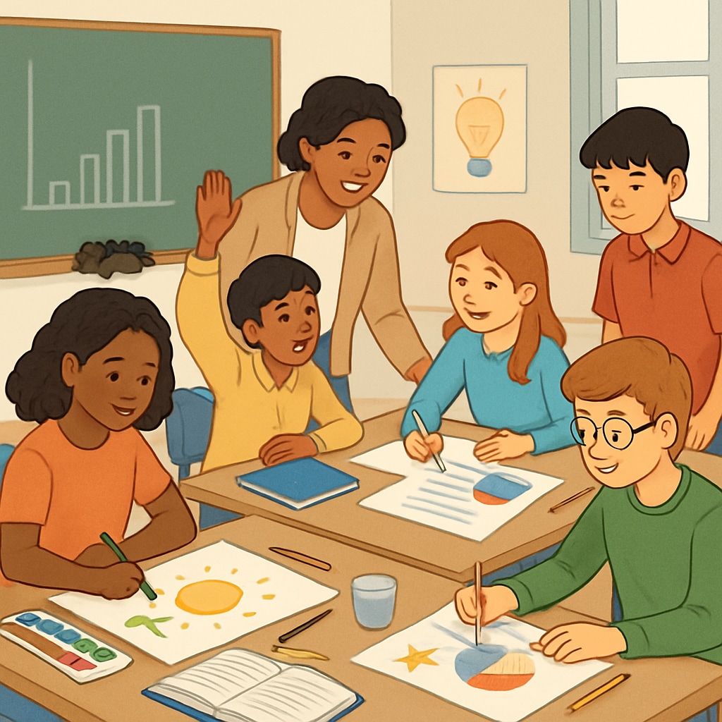 An educational workshop where students collaborate across varied skill levels, showcasing inclusivity and teamwork. Students working together in a workshop, illustrating the importance of inclusive and growth-oriented education.
