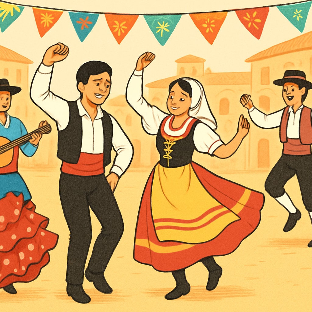 Spanish festival featuring traditional costumes and cultural dances