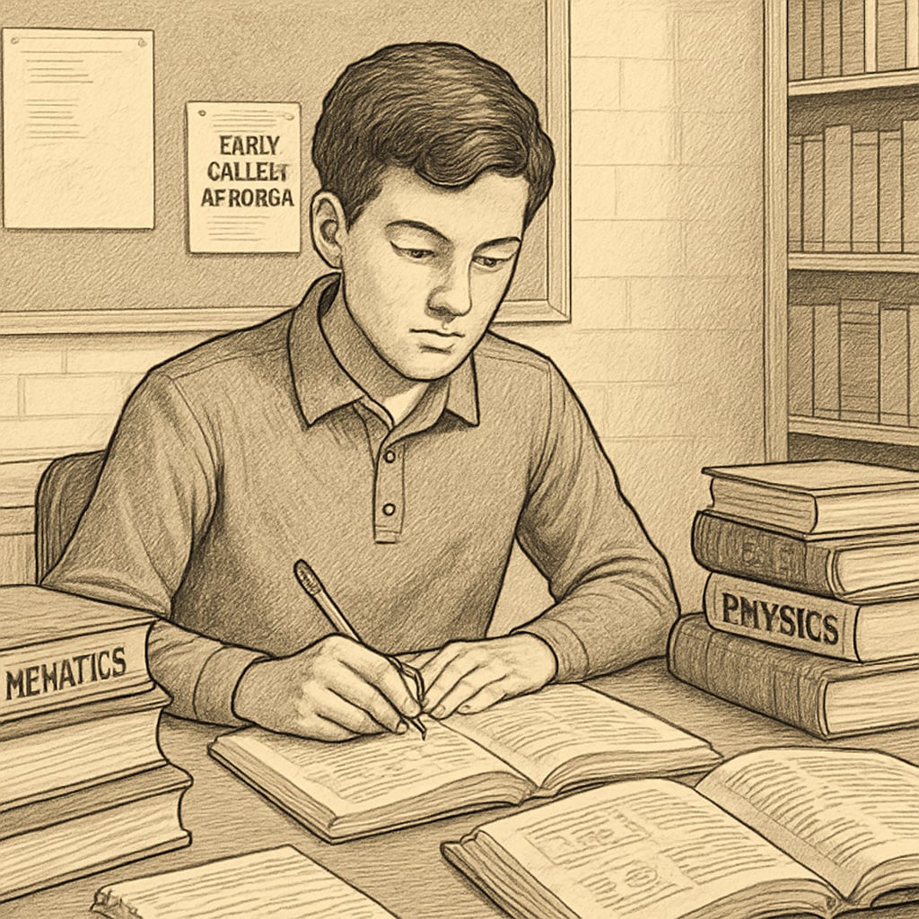 High school student preparing for early college admission through advanced courses.