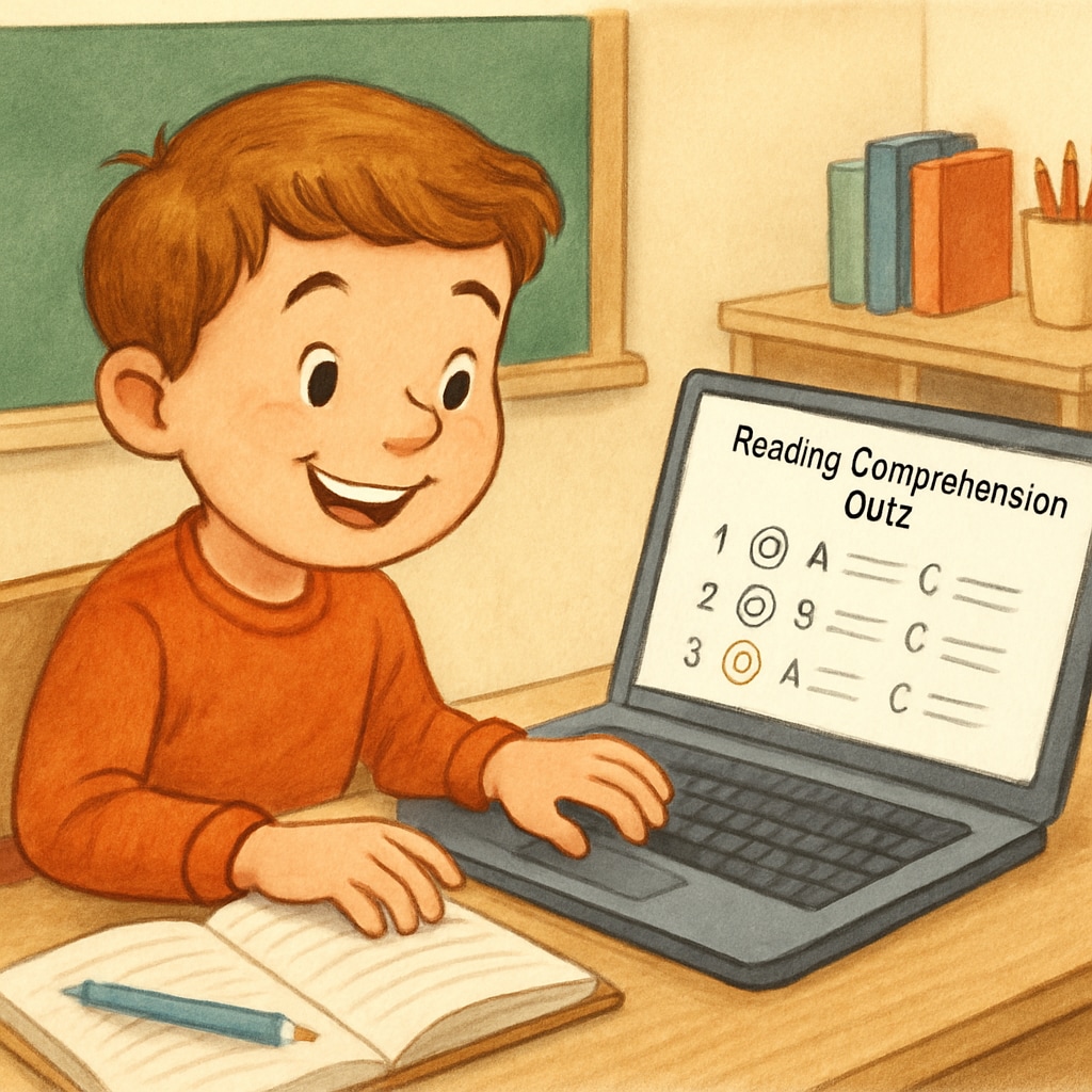 Child engaging in online reading comprehension activities as part of a motivational system.