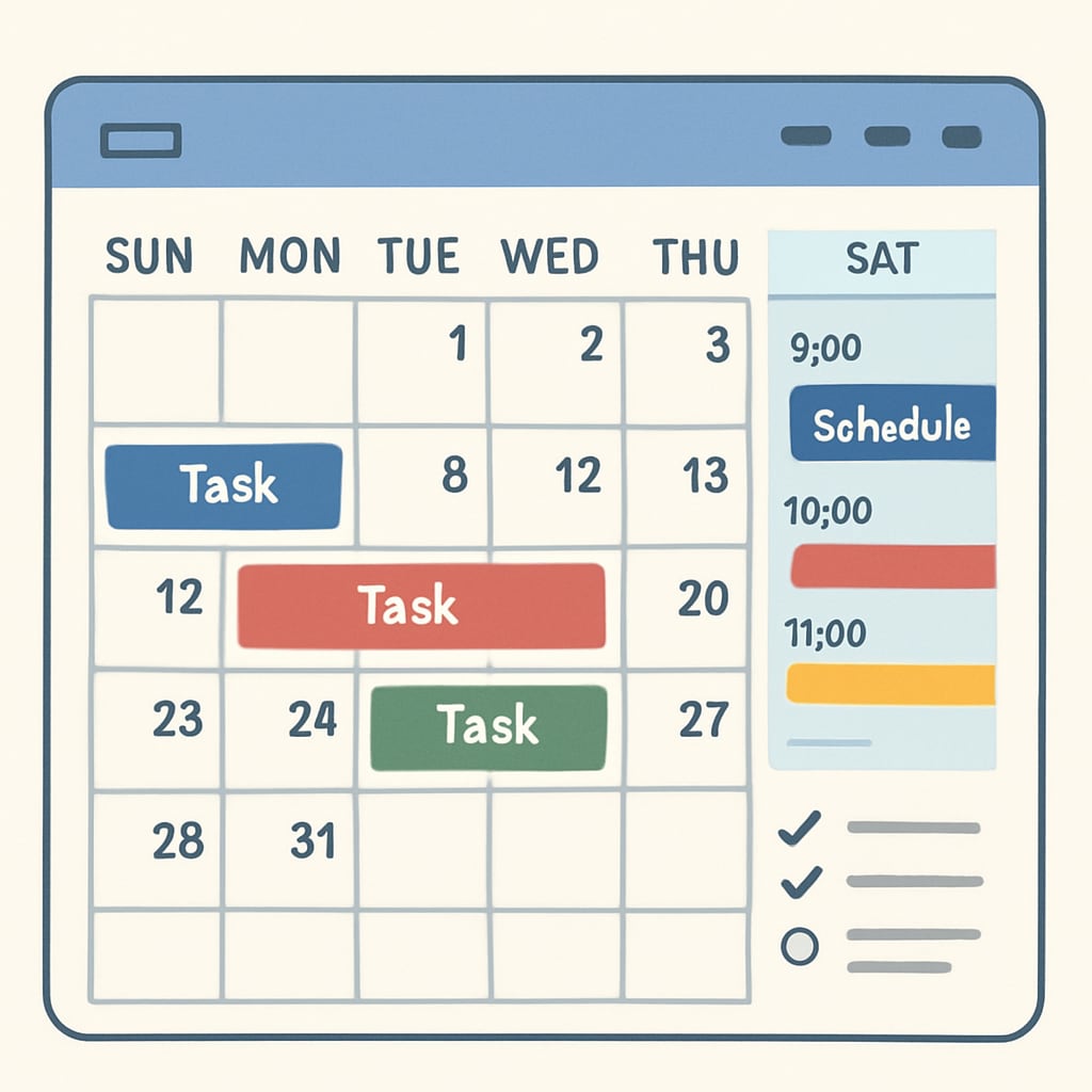 A calendar or productivity app used by students for managing dual degrees.