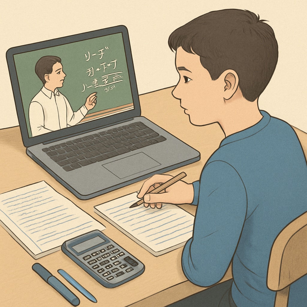 Student preparing for campus recruitment math tests using YouTube resources.