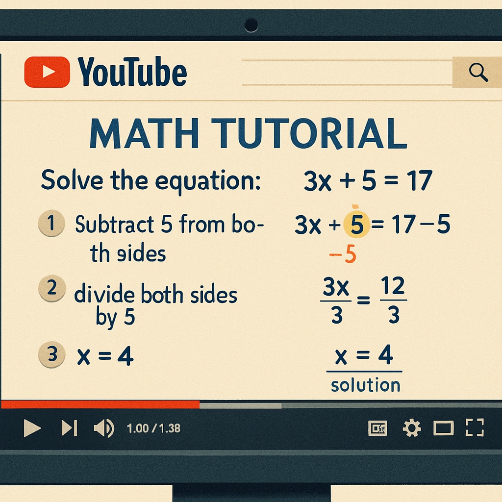 YouTube tutorial teaching mathematical problem-solving for recruitment.