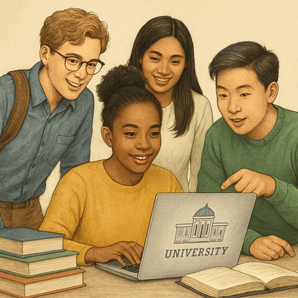 International students researching AS-level university admission and affordable tuition