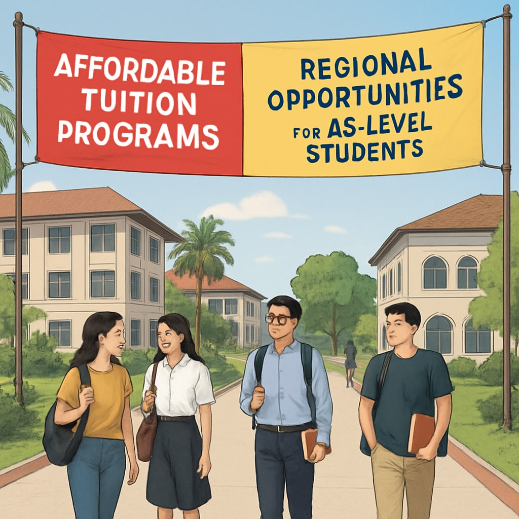 Campus in Southeast Asia showcasing affordable tuition programs for AS-level students