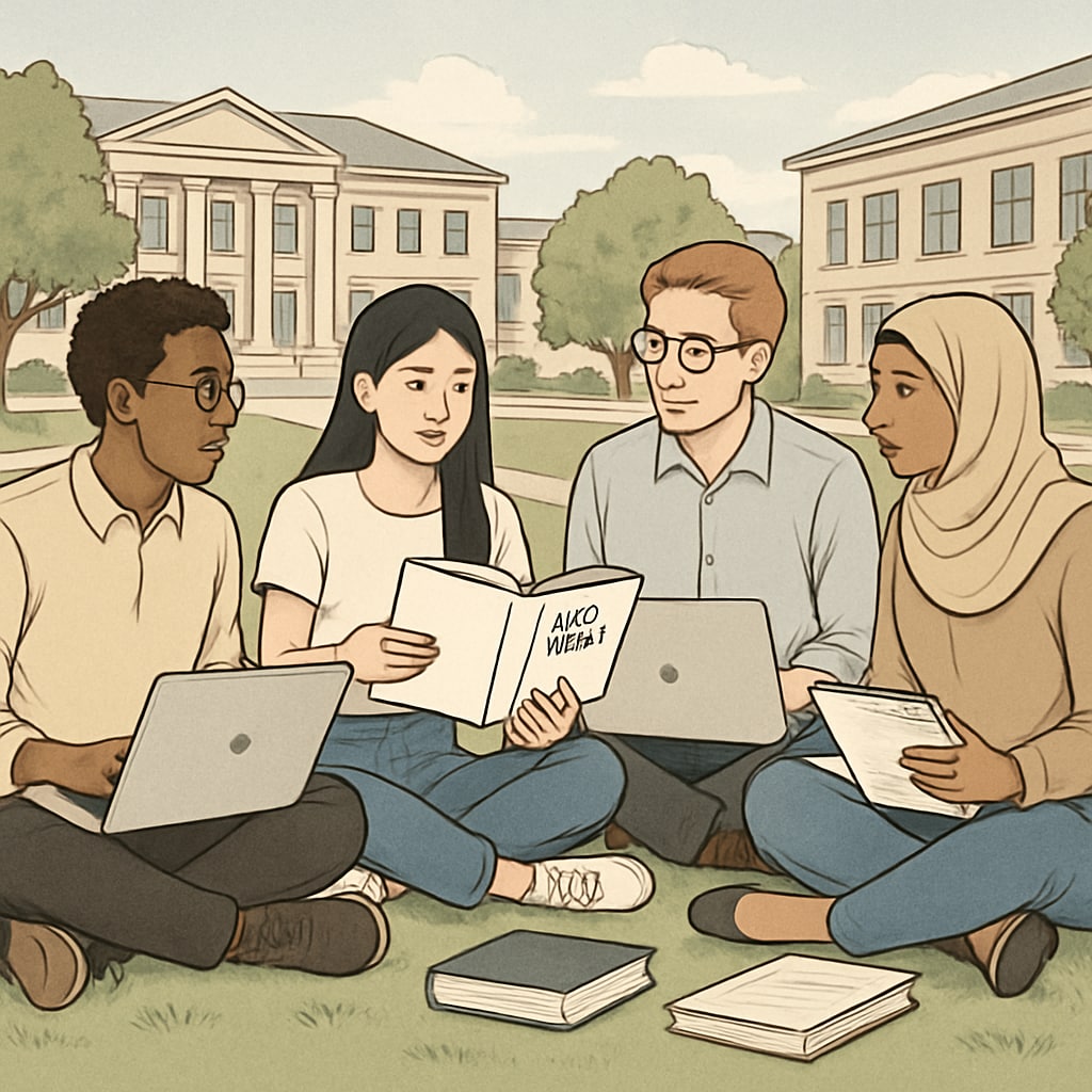 International students discussing data science and university admissions requirements.