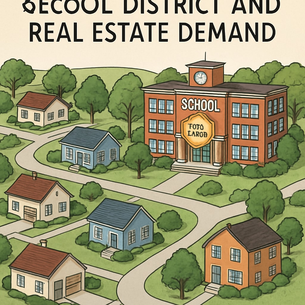 Suburban homes near a highly-rated school district illustrating property value trends.