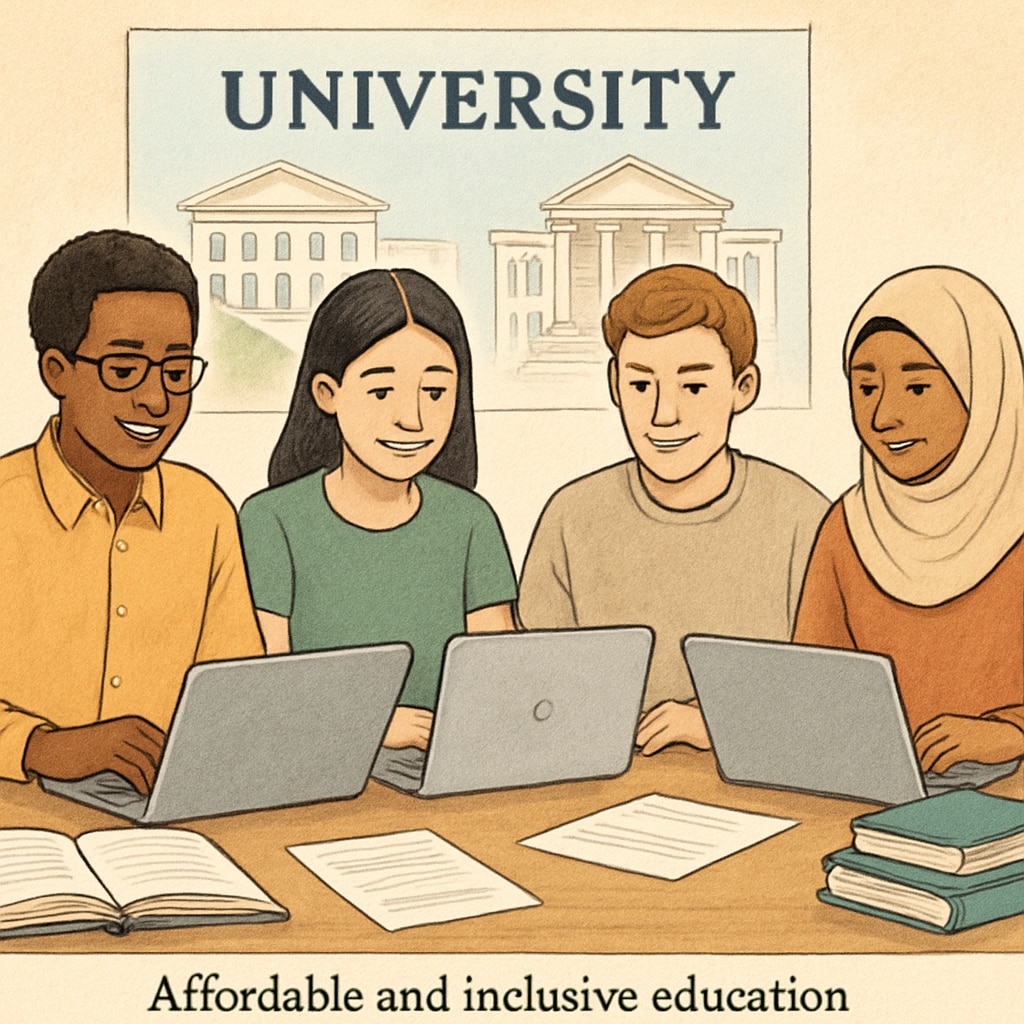 Students researching affordable universities with AS-level qualifications.