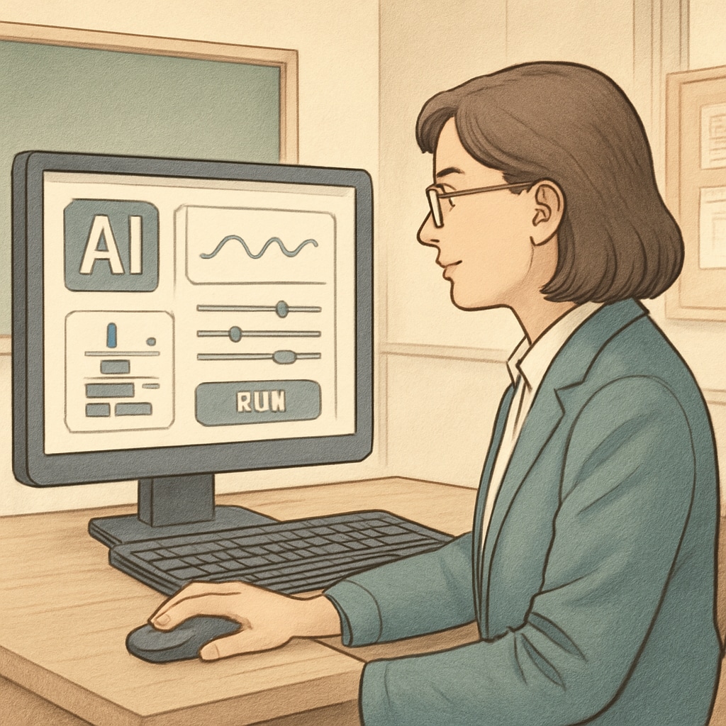 Teacher learning to use AI tools for classroom management and administrative tasks.