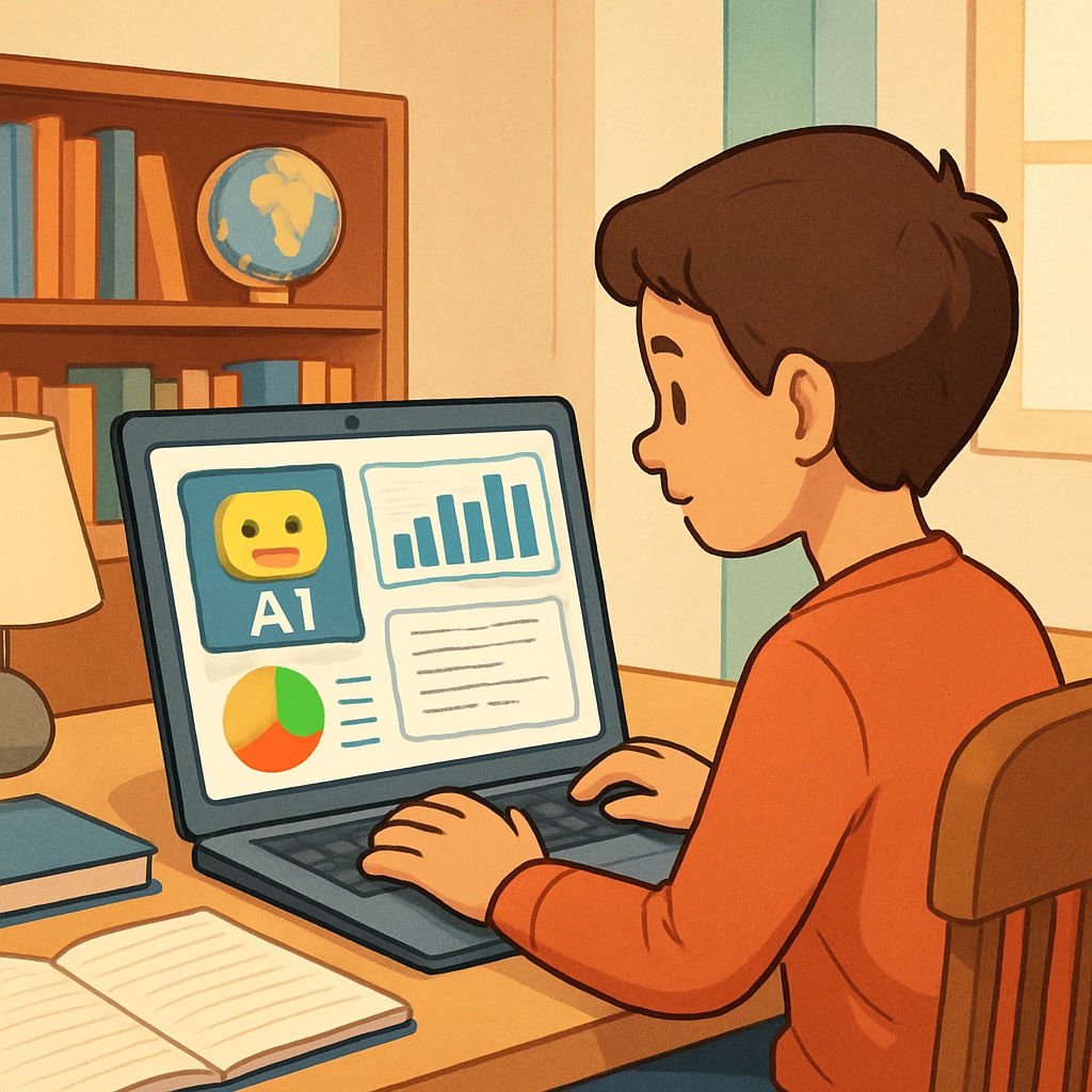 AI subscription services helping a student with academic work at home.