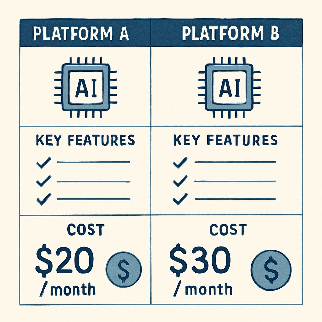 Comparison of AI subscription services for academic performance and budget management.