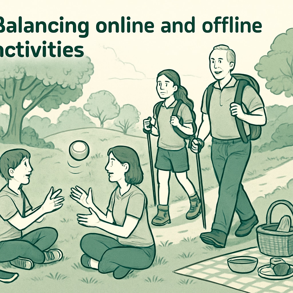 Family participating in outdoor activities as an example of healthy alternatives to excessive screen time.