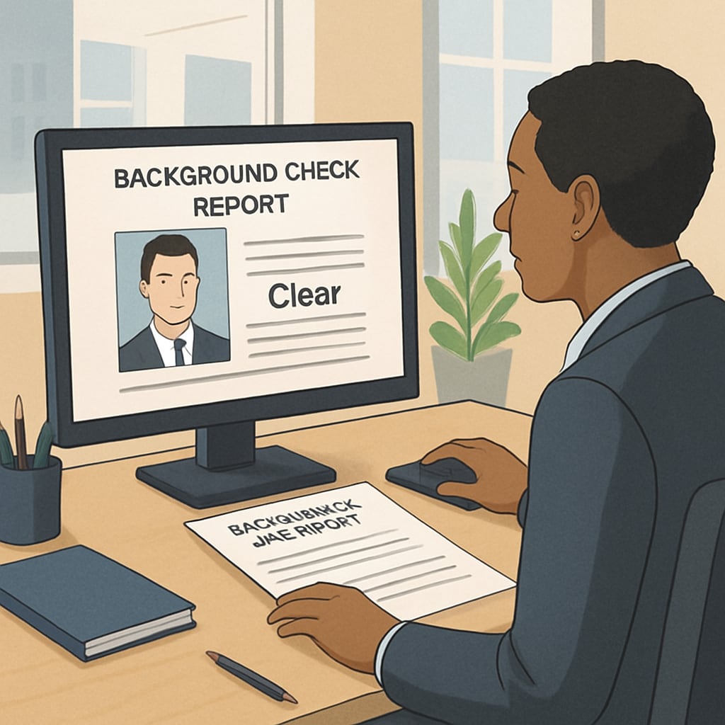 Employer reviewing a candidate's background during a hiring process.