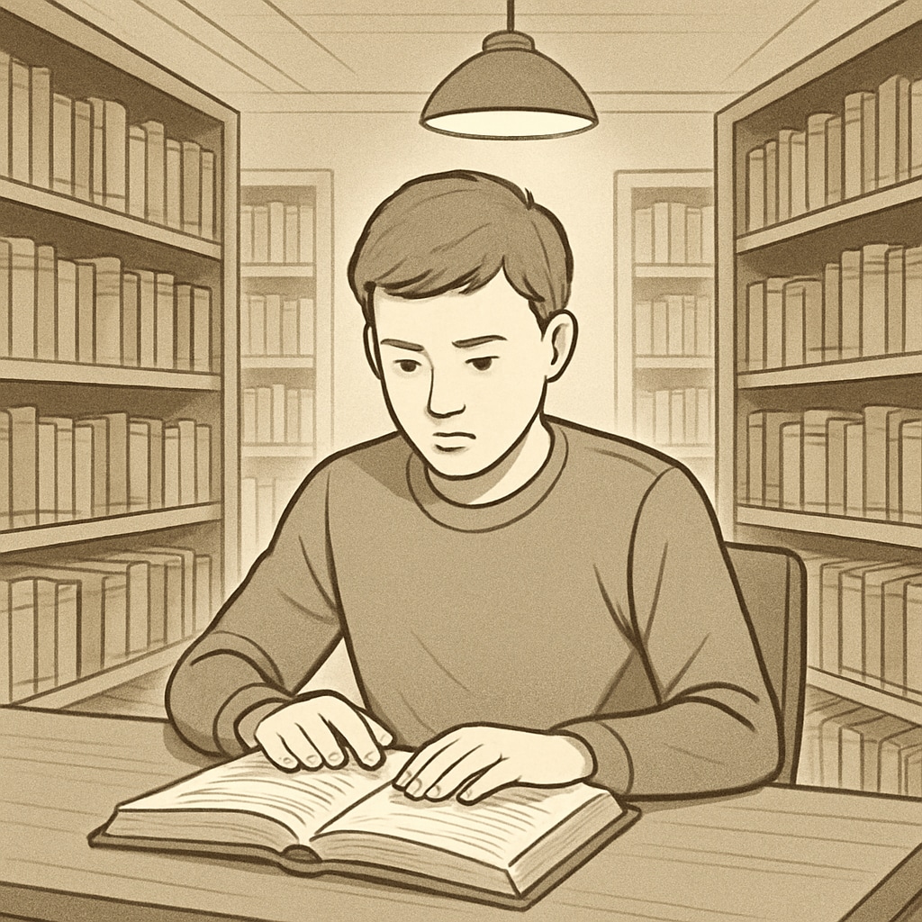 A student reading a book, symbolizing education's role in fostering self-awareness.