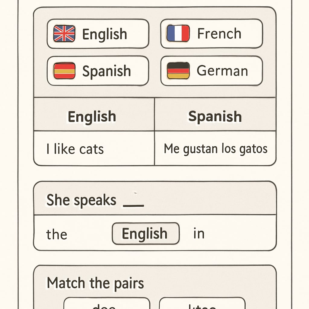 Screenshot of Gurwi’s multilingual education interface