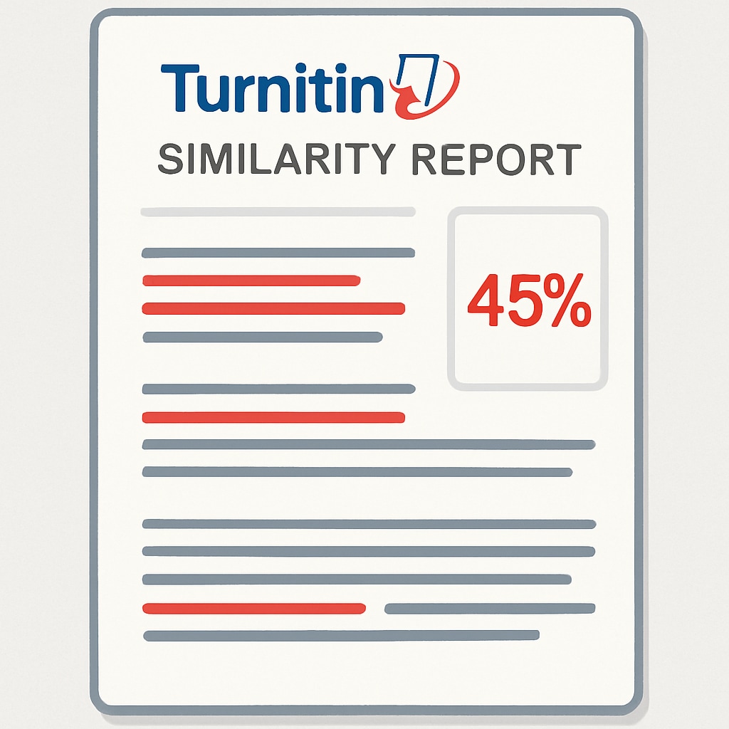 Turnitin similarity report highlighting plagiarized text