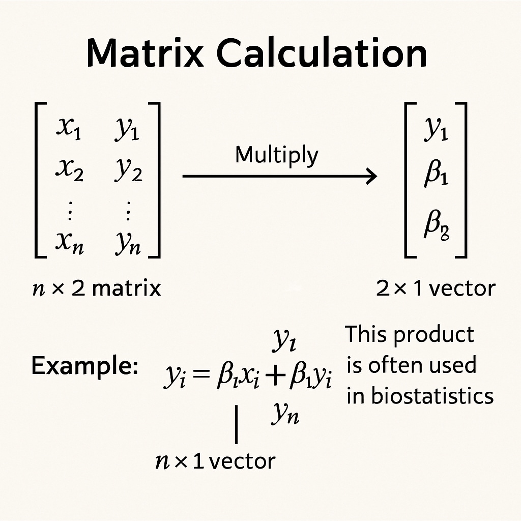 Matrix calculation showing eigenvalues and eigenvectors in biostatistics.