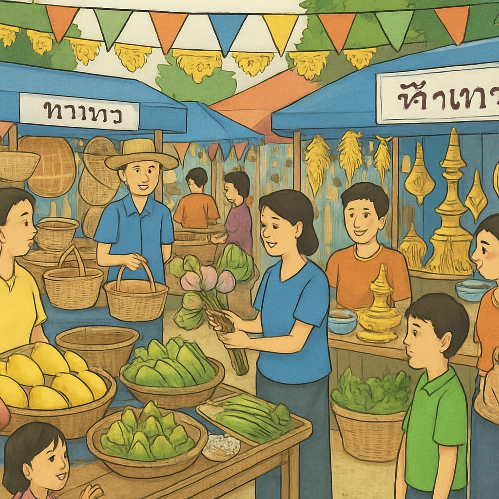 Thailand market cultural experience during the Summer English Teaching Camp