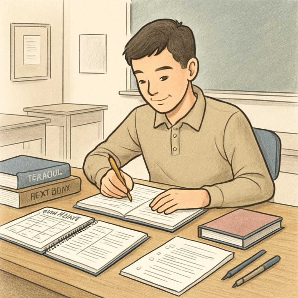 A teenager practicing study routines with a focus on memory improvement.