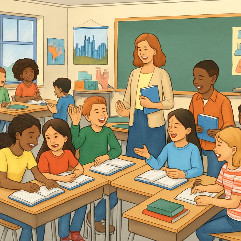 NYC classroom with diverse students learning, related to K12 education reform.