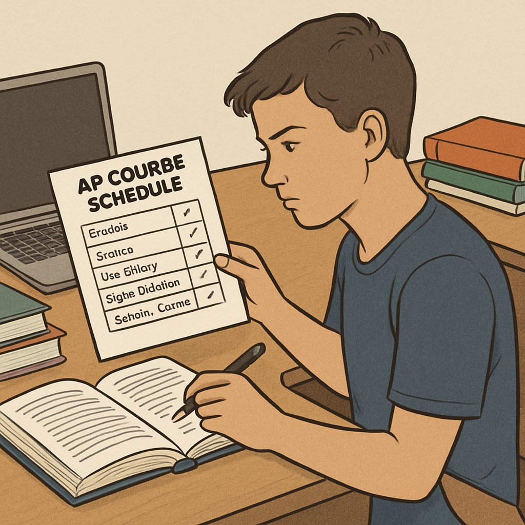 High school student planning AP course schedule