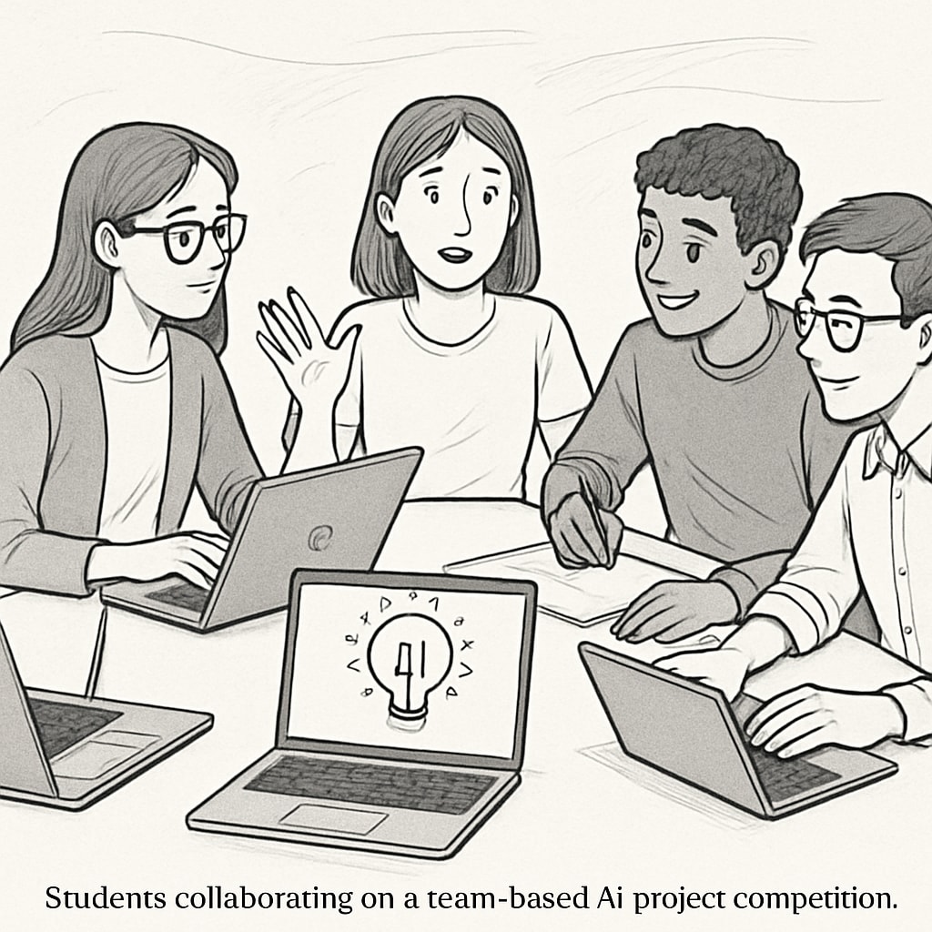 Team-based AI project competition in an educational setting with limited resources.