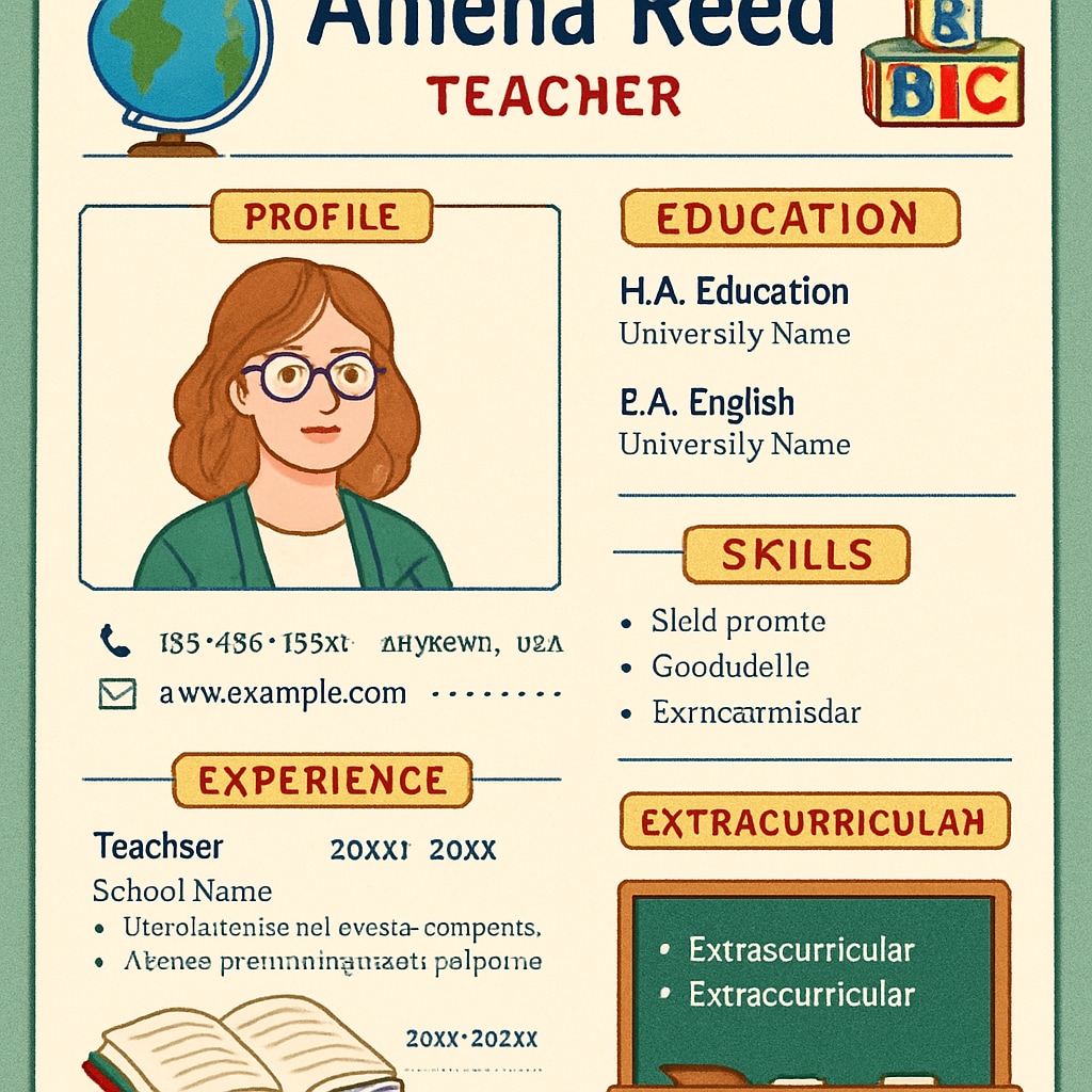 Teacher resume template with professional formatting