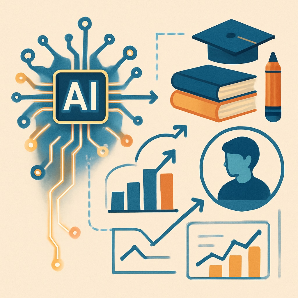 AI algorithms analyzing student data for personalized education insights.