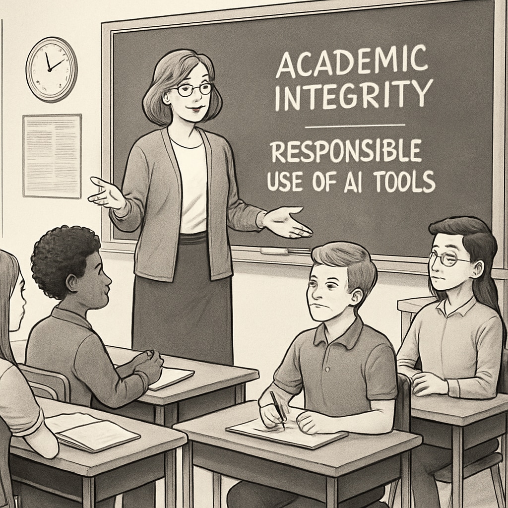 Classroom discussion on academic integrity and the role of AI in education.