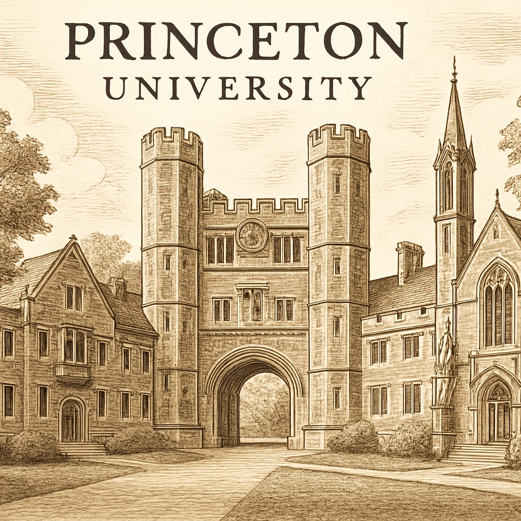 Princeton University campus with Gothic architecture