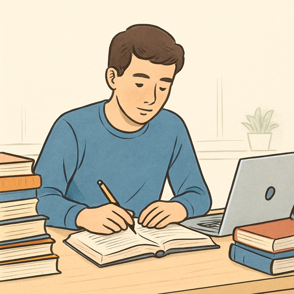 Young adult studying to rebuild their educational path after earning a modified diploma.