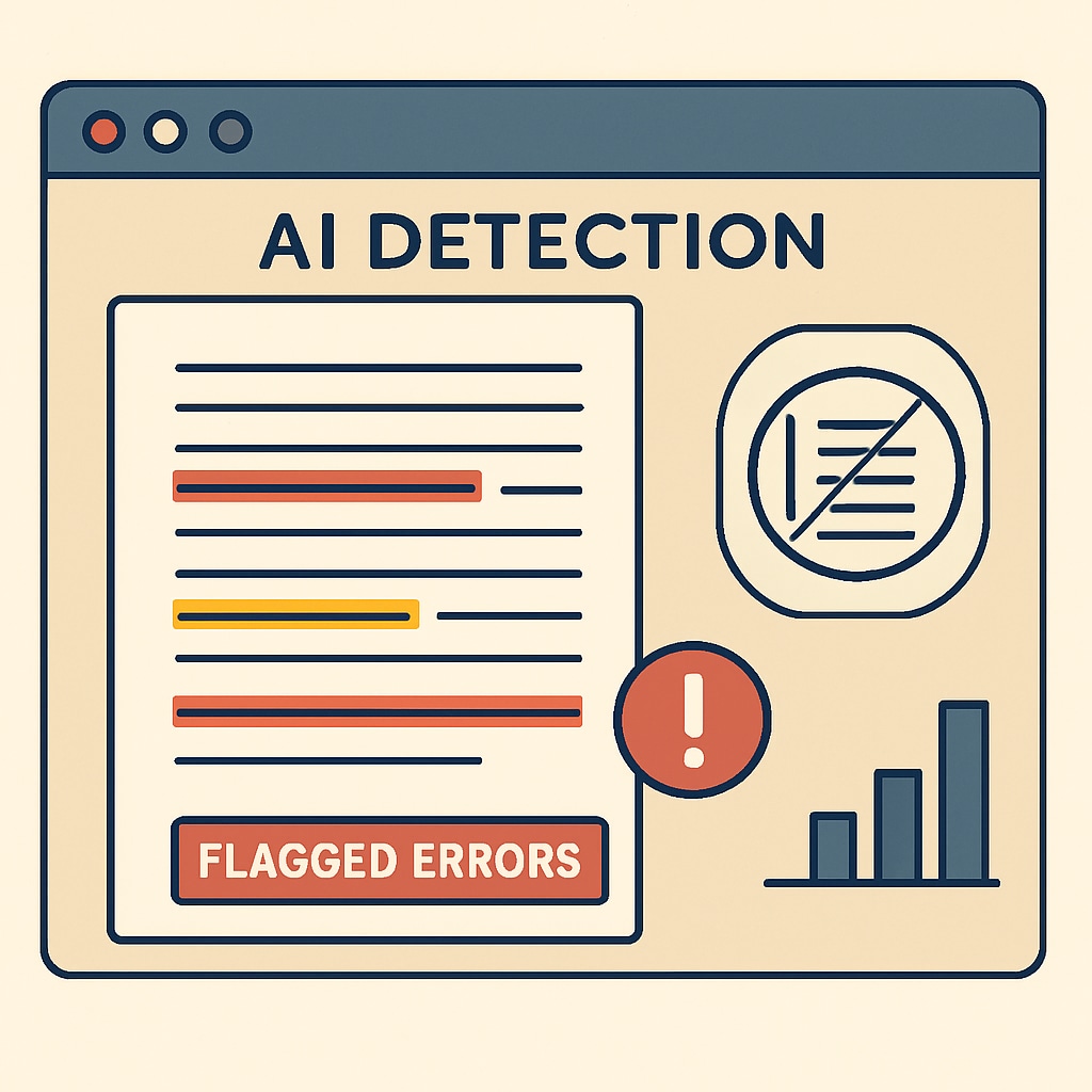 AI detection software flagging errors in academic writing, linked to false positives.