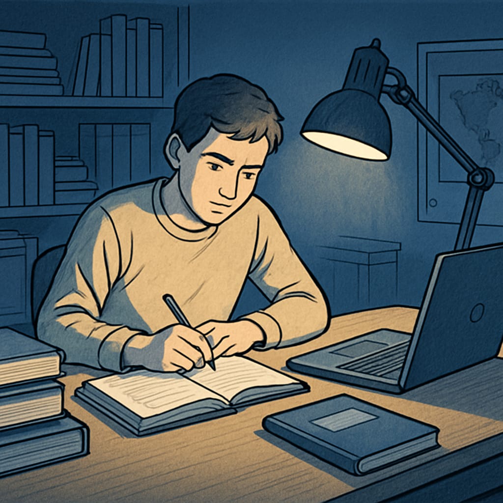 A student studying online to transition from a modified diploma to a standard one.