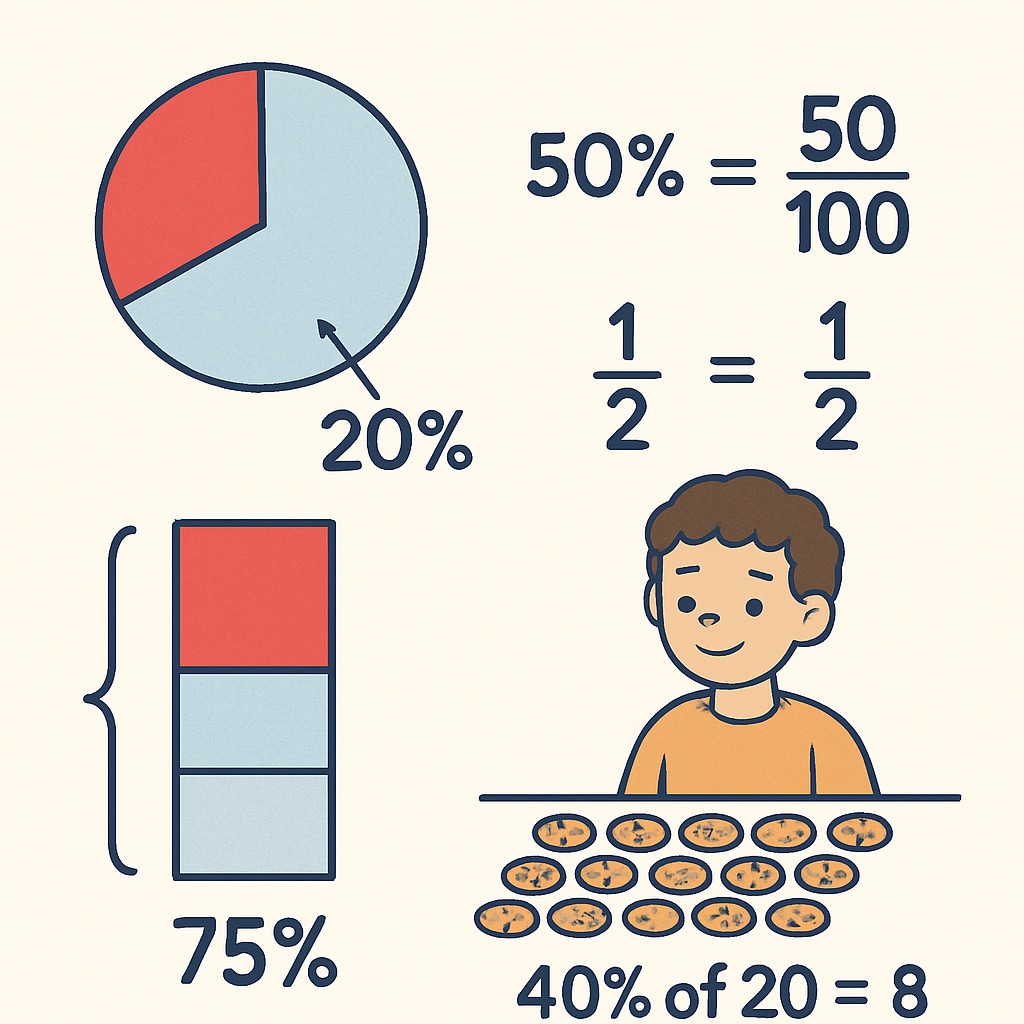 Khan Academy video on percentages used for applied math learning.