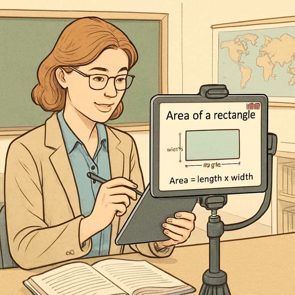 Short videos in education — teacher creating content for K12 learning.