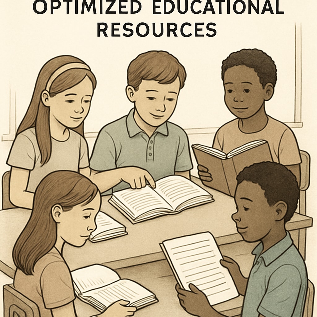 A group of students actively engaged in a reading session with materials tailored to their skill levels, highlighting the impact of optimized resources. Students reading texts tailored to their comprehension levels.
