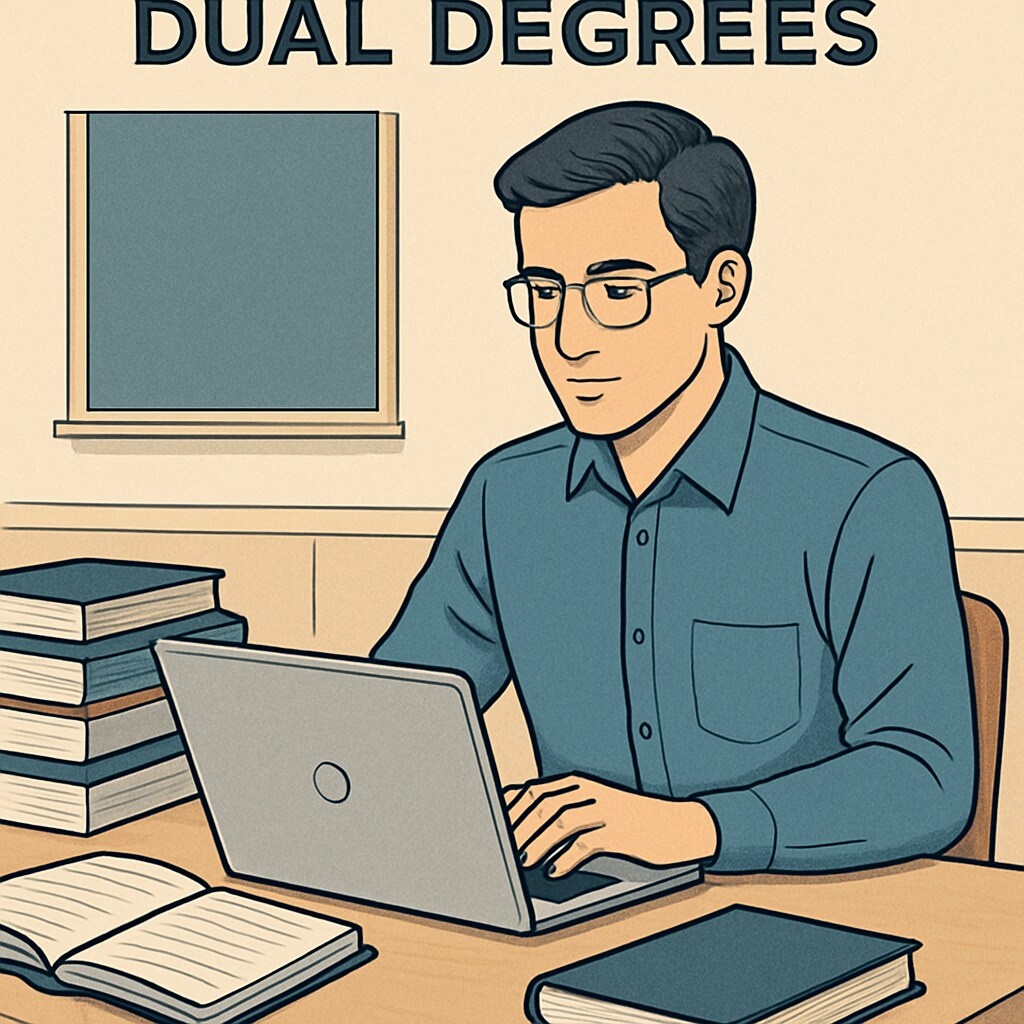 A professional student studying on a laptop, showcasing online education opportunities for dual degrees. Online second degree opportunities in mechanical engineering education.