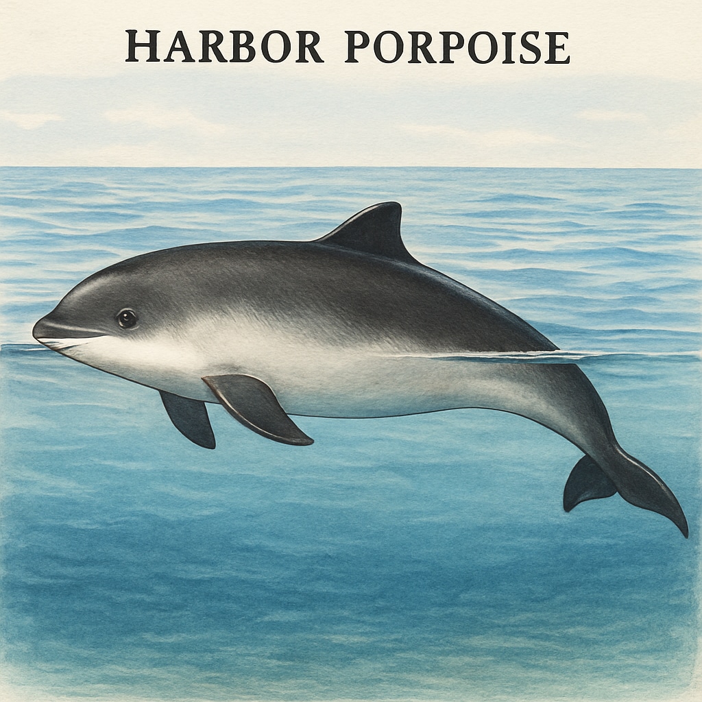 Harbor porpoise swimming in its ocean habitat.