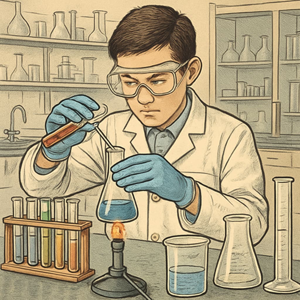 High school chemistry project experiment.