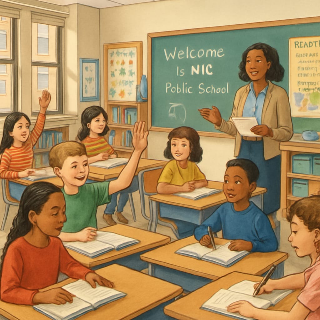 NYC public school classroom with students learning.