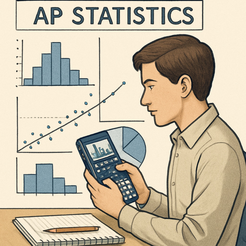 Student analyzing data in AP Statistics class
