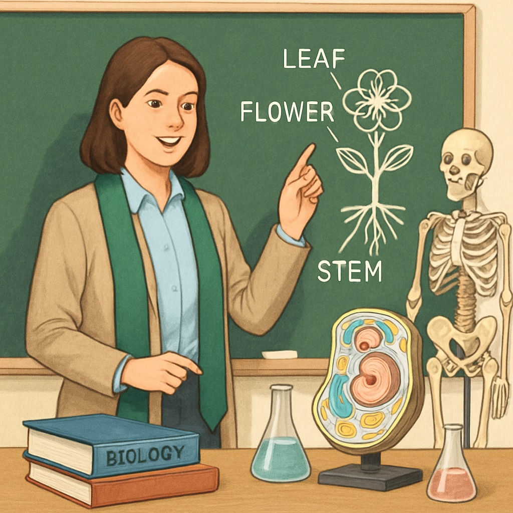 Biology major teaching science class as part of education master's transition.