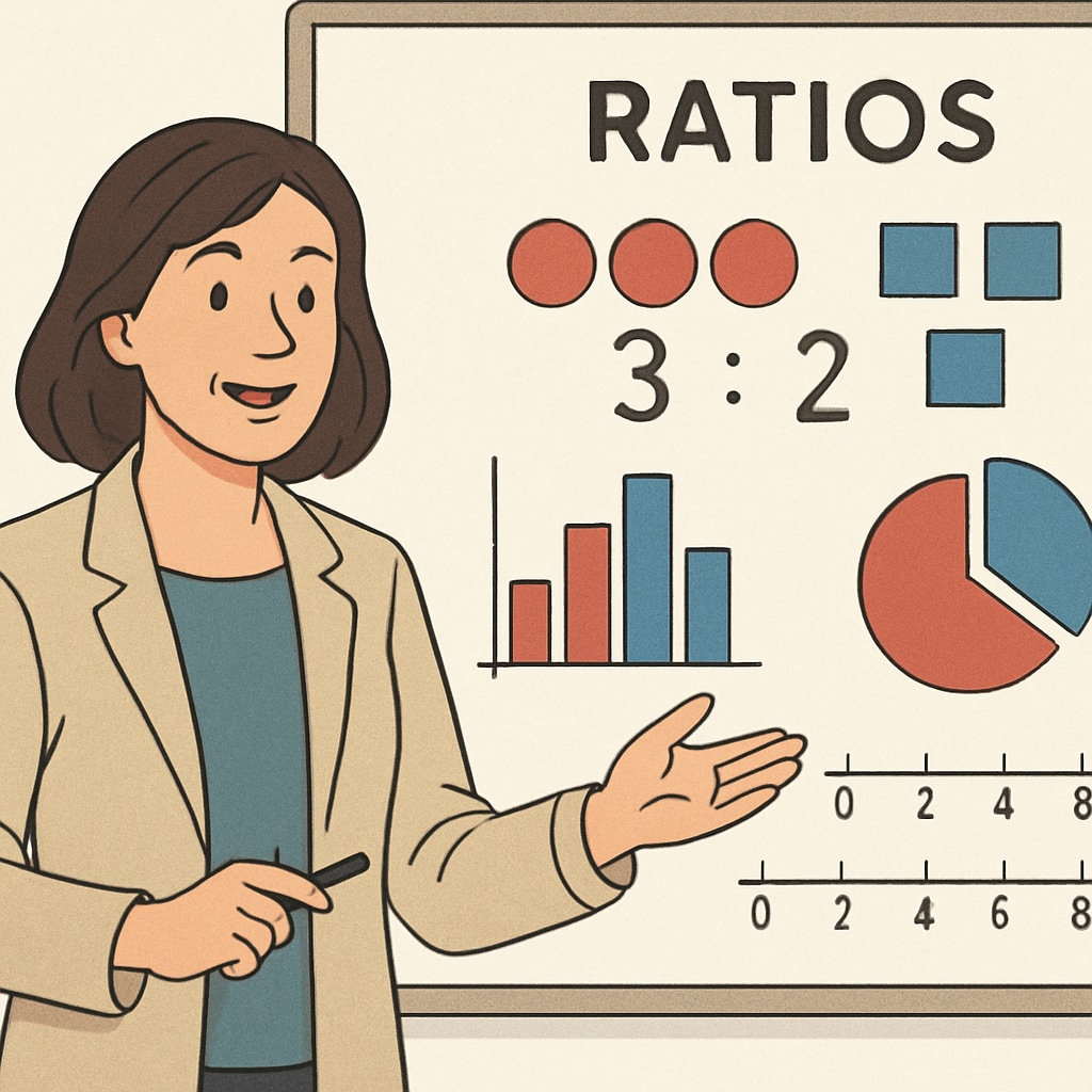 Math Antics video thumbnail demonstrating ratios with visual aids for educators.