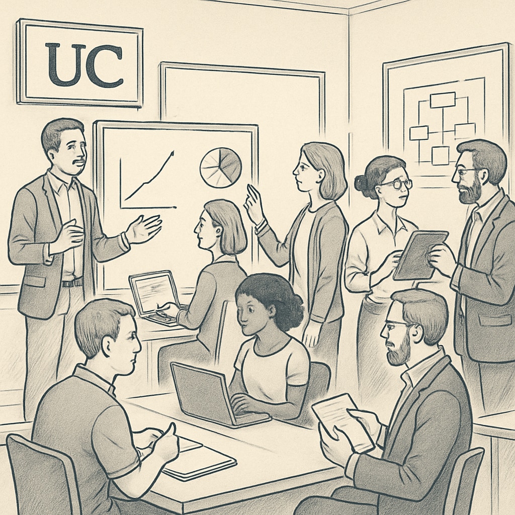Educators participating in a workshop hosted by the University of California.