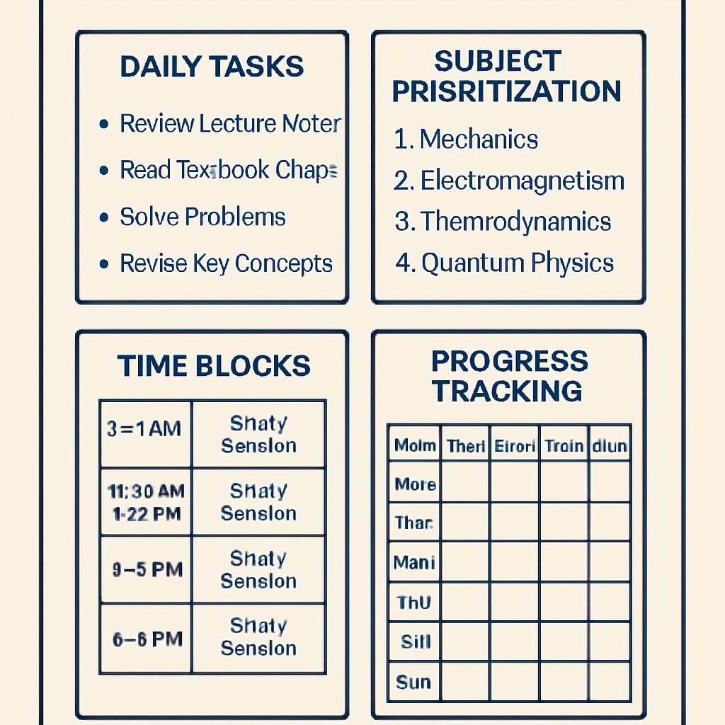 Study schedule designed for managing multiple physics backlogs.