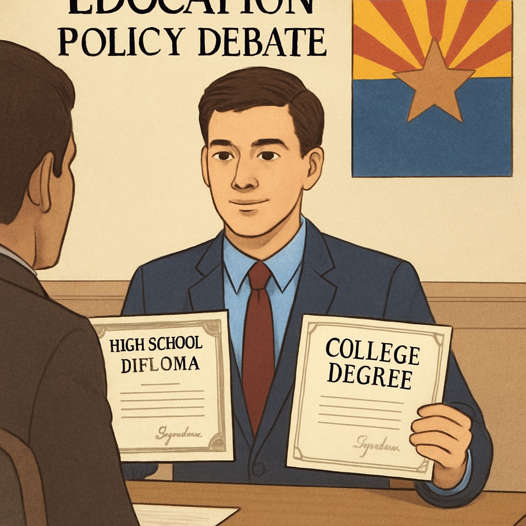 Applicant holding high school diploma and college degree in Arizona employment debate