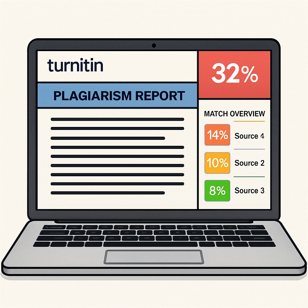 Turnitin plagiarism report highlighting academic concerns.
