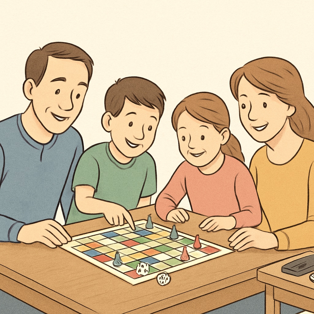 A family showcasing healthy boundaries with technology through offline activities.