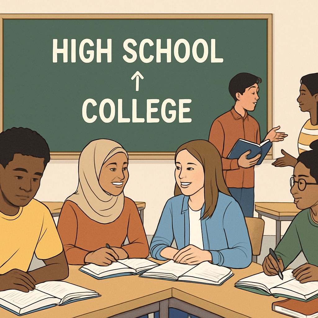 Transition from high school to college - classroom with students