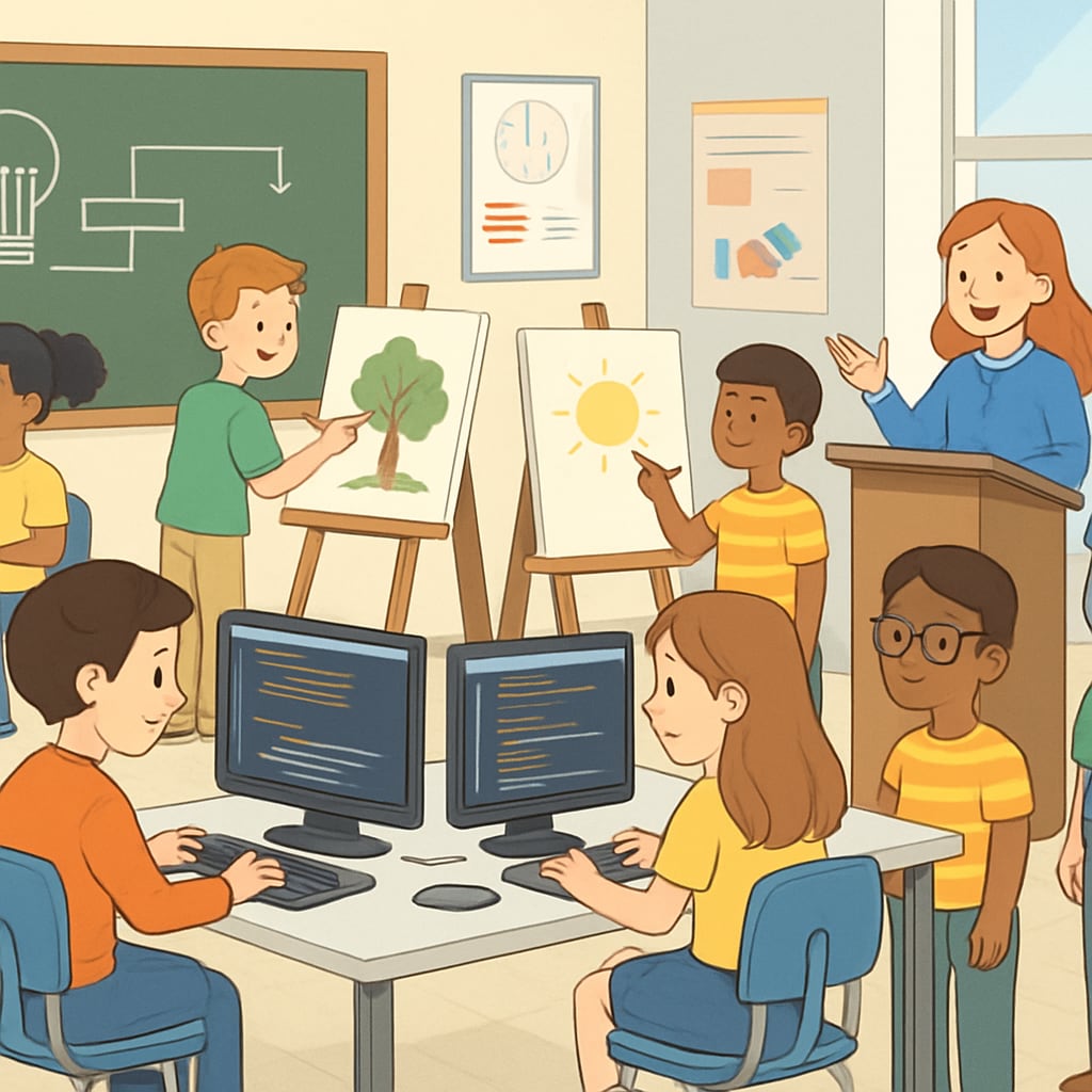 Students exploring diverse interests in a classroom setting.